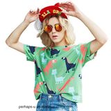 2017 Summer New Fashion Cartoon Printing Cotton Tshirt