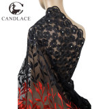 New Arrival Black and White African Embroidery Chemical Lace Fabric