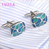 VAGULA Gemelos Men French Shirt Enamel Brass Cuff Links 350