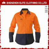 Fluorescent Orange Women Work Shirt with Reflective Tape