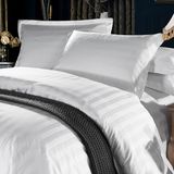 High Quality Cheaper Cotton/Poly 3cm Stripe Hotel Bedding Sets