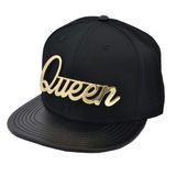Black Fashion Sports Promotional Leather Wool Wholesale Snapback Cap