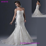 2017 Newest White Trumpet Wedding Bridal Dress with Full Lace