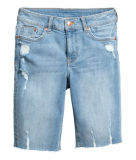 Ladies Cotton/Poly/Lcy 10oz Long Denim Shorts