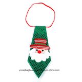 Green Sequins Santa Claus Fabric Necktie