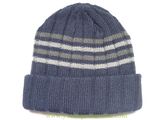 100% Acrylic Double Layer Cuff Strip Winter Beanie Knitted Cap Knitted Hat