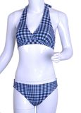 Plaid Sweet Young Lady Bikini Girl Swimsuit Striped Swimwear Girls