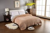 Embroidery Blanket with Flannel Fabric and Can Customized of Brown