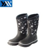 Fashion Neoprene Kids Rubber Rain Boots with Star Pattern