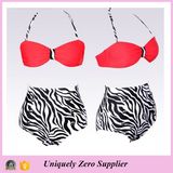 2016 Hot Sale Sexy Women Zebra Prints Tankinis Bikini with High Waist Pants