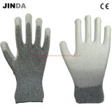 High Elastic Polyester Shell White PU Coated Work Gloves