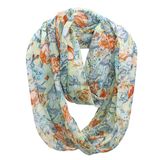 Lady Fashion Flower Printed Polyester Chiffon Infinity Summer Scarf (YKY1106)