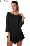 New Tyle Design European and American Women's Long Section of Loose Irregular Hem T-Shirt