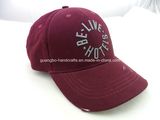 Custom Deep Red Embroidery 6 Panel Baseball Cap