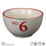 5.5inch White Color with Red Words Rice Bowl
