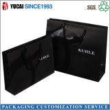 Silver Logo Black Paper Shopping Bag Clothing Packaging Bag