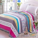 Stripe Printing Smooth Coral Fleece Bedsheet