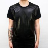 Snake Skin Leather Patch Shirt