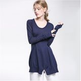 Ladies Round Neck Long Pullover Viscose Sweater