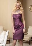 Strapless Taffeta Asymmetrically Draped Homecoming Bridesmaid Fashion Dresses (FD3016)