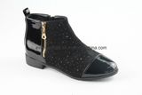 Diamond Printed Women Fashion Boots with Zipper Design