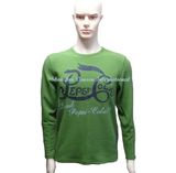 Waffle Long Sleeve Round Neck T Shirt with Printed Logo