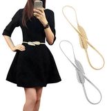 Women Belt Elastic Metal Stretch High Waist Dress Cummerbund