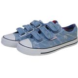 Best Quality Blue/Colorful Hook & Loop Style Denim Canvas Shoes for Women/Men