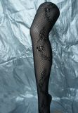 Sexy Stocking Black Tights with Floral Pattern 1999