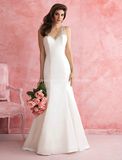 White Taffeta Spaghetti Strap Mermaid Bridal Dress