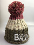 Custom POM Warm Women Hat Winter Knitted Beanie Hat