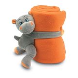 Fleece Blanket with Lovely Plush Hippo (180gr/m2) , Ideal for Children