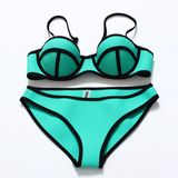 Sexy Fashion Bright Color Neoprene Bikini Swimsuit