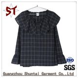 OEM Ladiies Doll Collar Plaid Casual T-Shirt