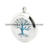 Silver Tree Stainless Steel Essential Oil Locket Charm Pendant