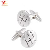 Hot Sell Custom Logo Cooper Cufflink, Plating Silver Jewerlly Cuff Link for Business Shirt (YB-r-016)