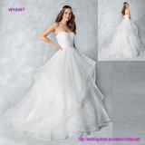 Strapless Organza Ball Gown Wedding Dress with Layers Skirt