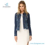 Woman Denim Bomber Jacket for Ladies Custom Jacket with Full Sleeve Clothing