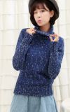Snowflake Little Variegated Warm Thick Knit High Collar Hedging Sweater (BTQ093)