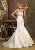 2018 Beaded Satin Mermaid Full Length Wedding Dresses (WMA015)