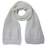 Lady Fashion Acrylic Knitted Scarf with Pockets (YKY4185)