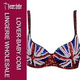 Woman Beaded Top Lingerie and Sequins Bra Cup (L3194)