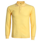 Factory Wholesale Long Sleeve Singe Jerseys Cotton Blouse Men's Polo Shirt