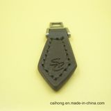 Custom Logo Suture Leather Zipper Pull Tab with Metal