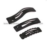 Black Waved Metal Hair Snap Clip for Women