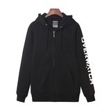 Custom Zipper up Black Hoodies with Rubber Printing