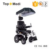 Topmedi Upgrade Electric Power Wheelchair with Awning Cup Phone Holder