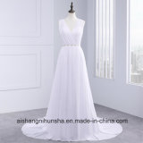 Chiffon Wedding Dress Open Back Sleeveless Floor-Length Sexy Wedding Gown