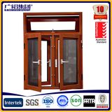 Wood Color Aluminium Double Glazed Windows for Tilt and Turn Aluminium Window