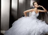 Heavy Beaded Ruffle Organza Bridal Wedding Dresses (AL004)